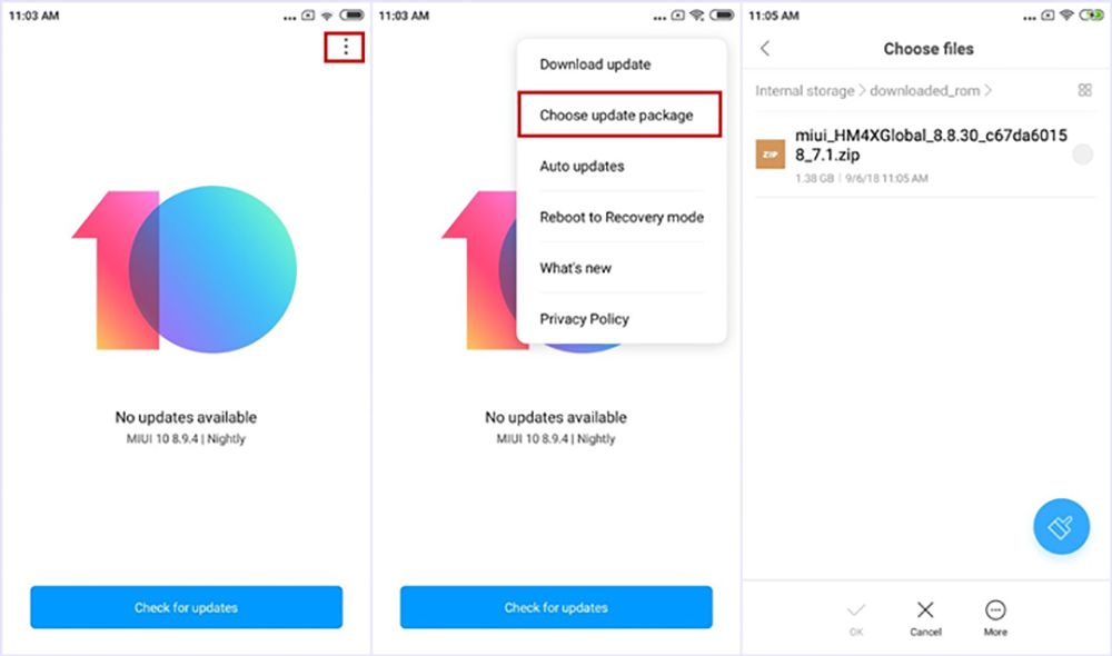 Install Paket Pembaruan Xiaomi