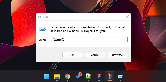 1 Akses run temp Windows 11