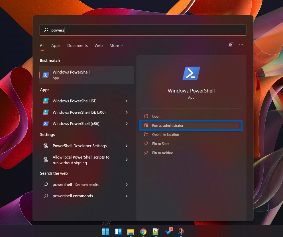 1 Buka Windows PowerShell