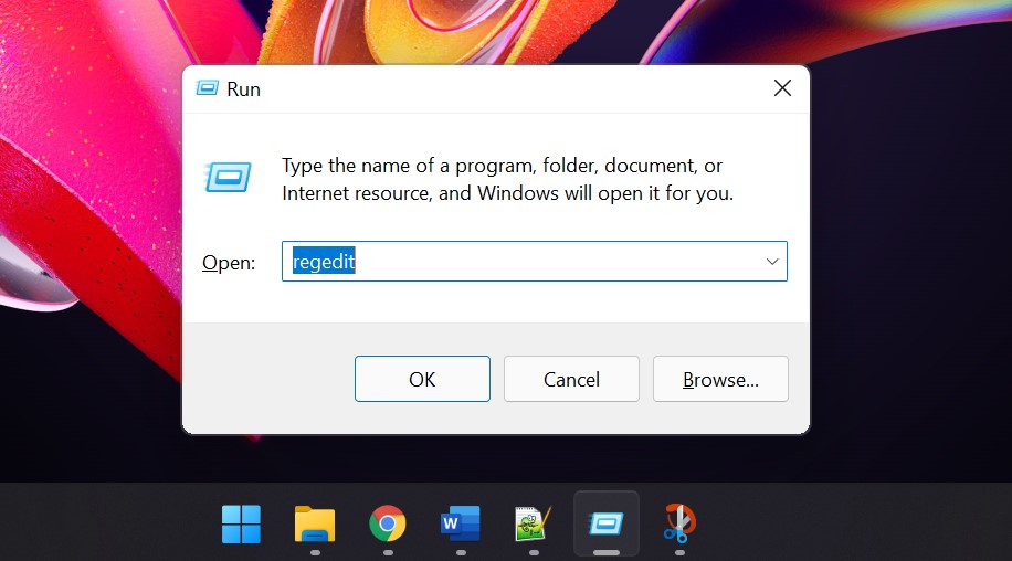 1 Buka regedit Windows Run