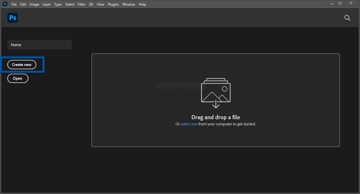 1 Klik Create Adobe Photoshop