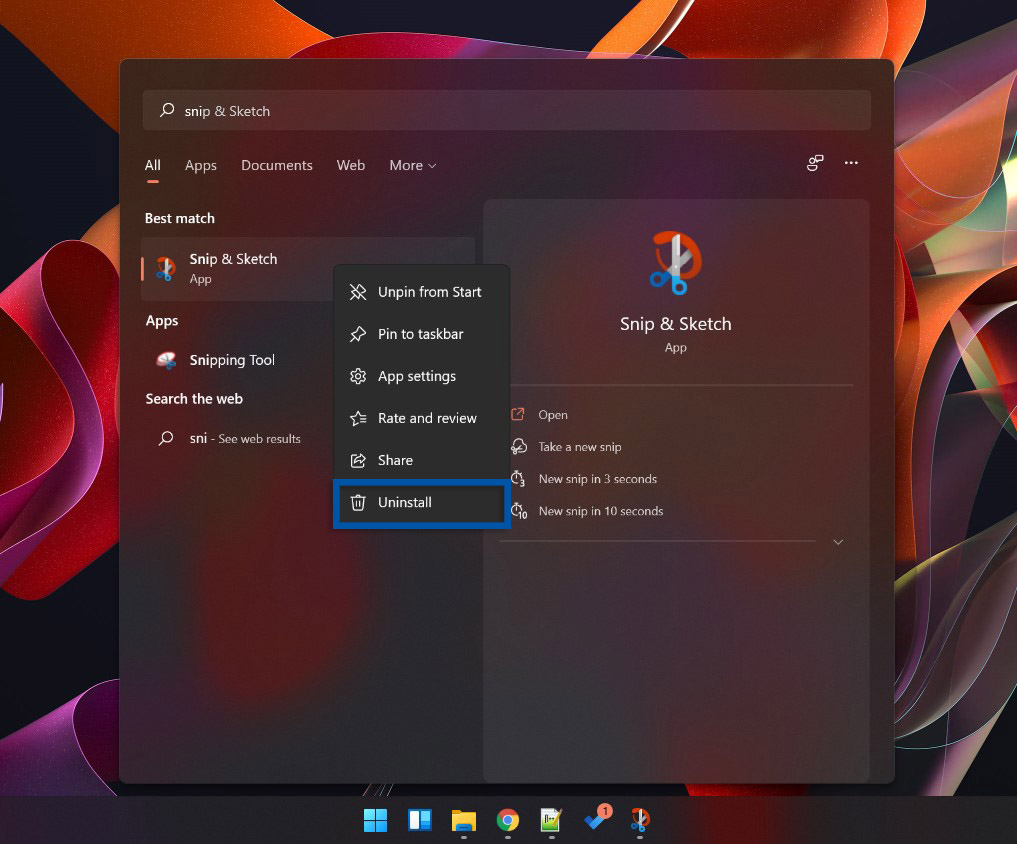 1 Uninstall dari Windows Search