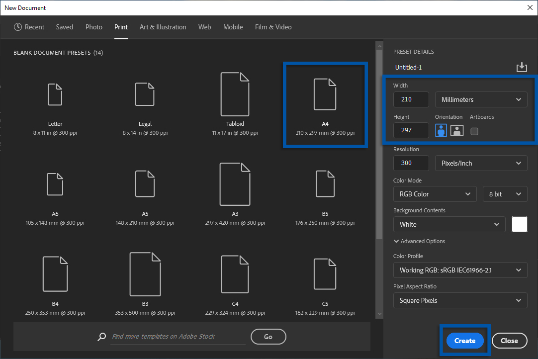 2 Atur ukuran dokumen Photoshop