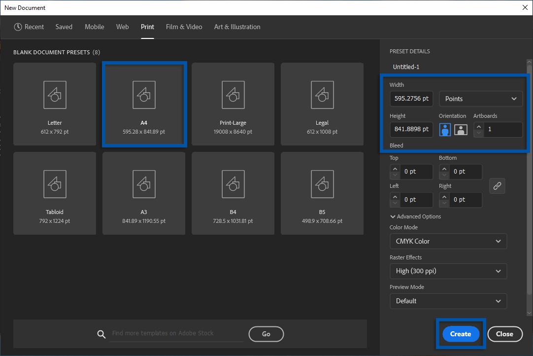 2 Buat dokumen baru Adobe Illustrator