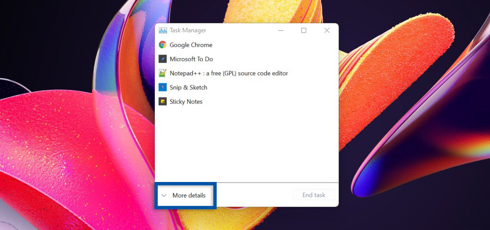 2 Klik more details Task Manager