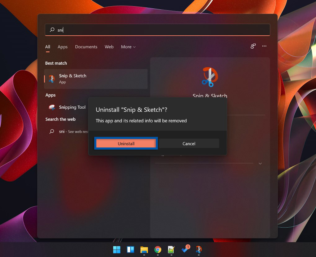 2 Konfirmasi Uninstall Aplikasi Windows 11