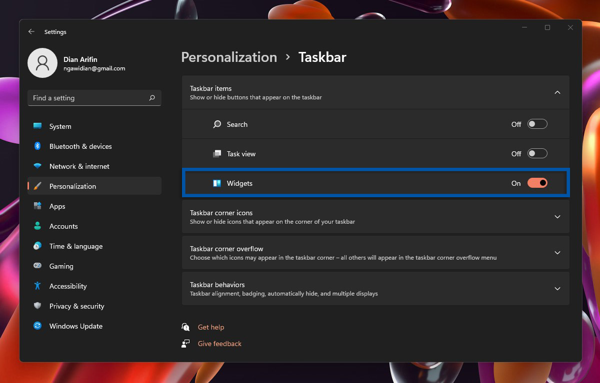 2 Matikan Widgets di Taskbar Windows 11