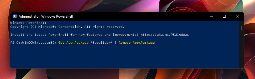 3 Masukkan Perintah menghapus aplikasi
