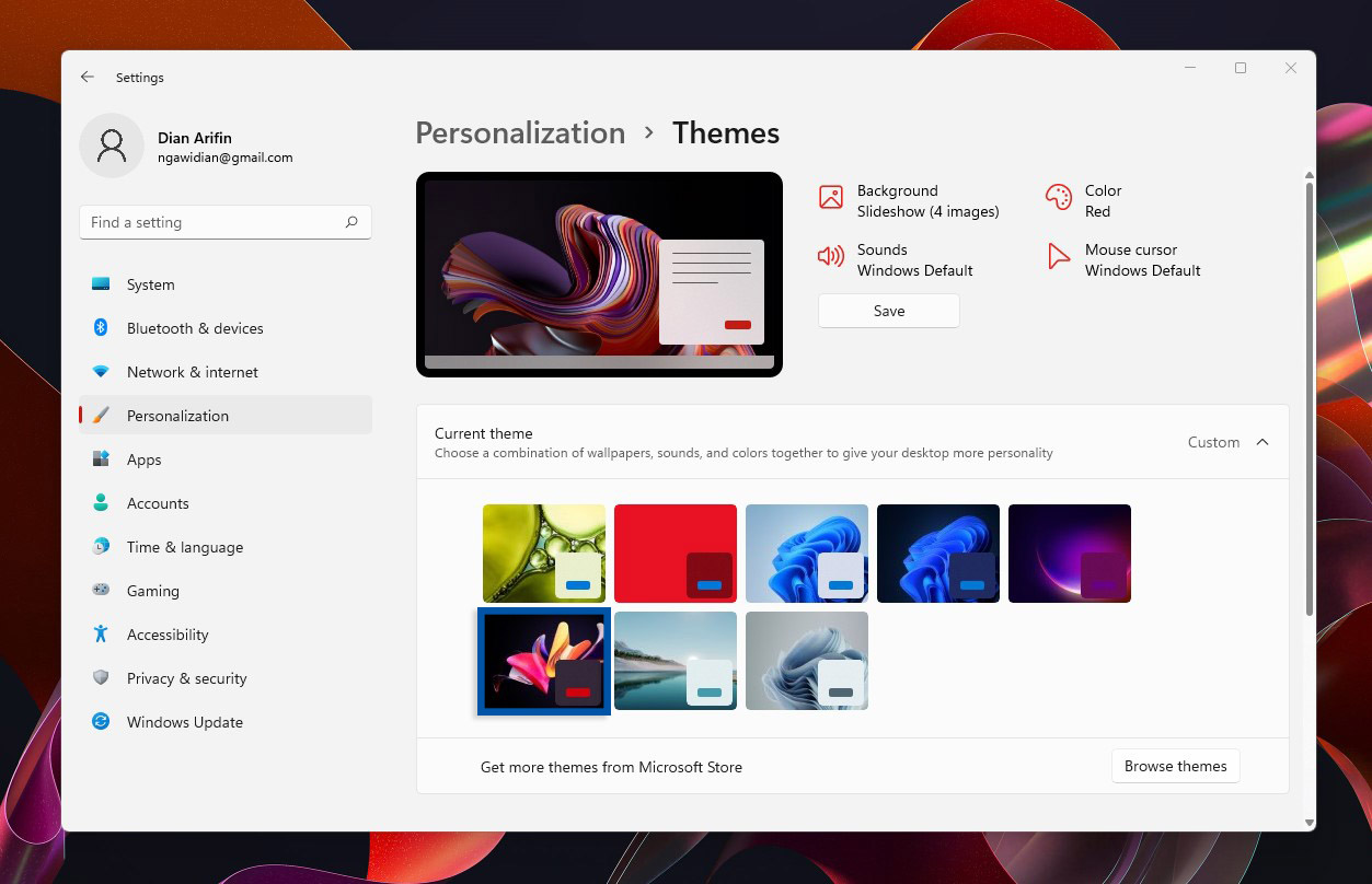 3 Pilih tema Windows 11