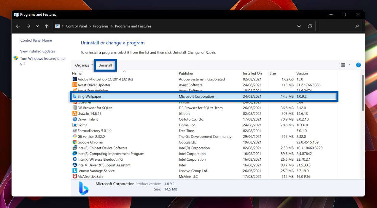 3 Uninstall Aplikasi dari Control Panel