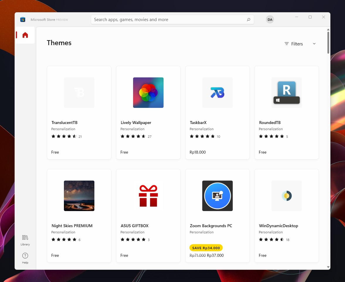 5 Temukan tema Microsoft Store