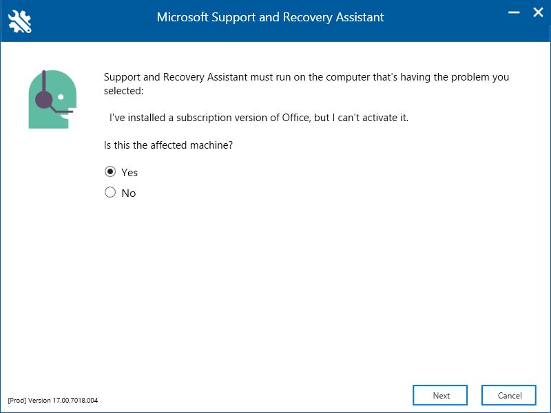 Microsoft Support and Recovery Assistant