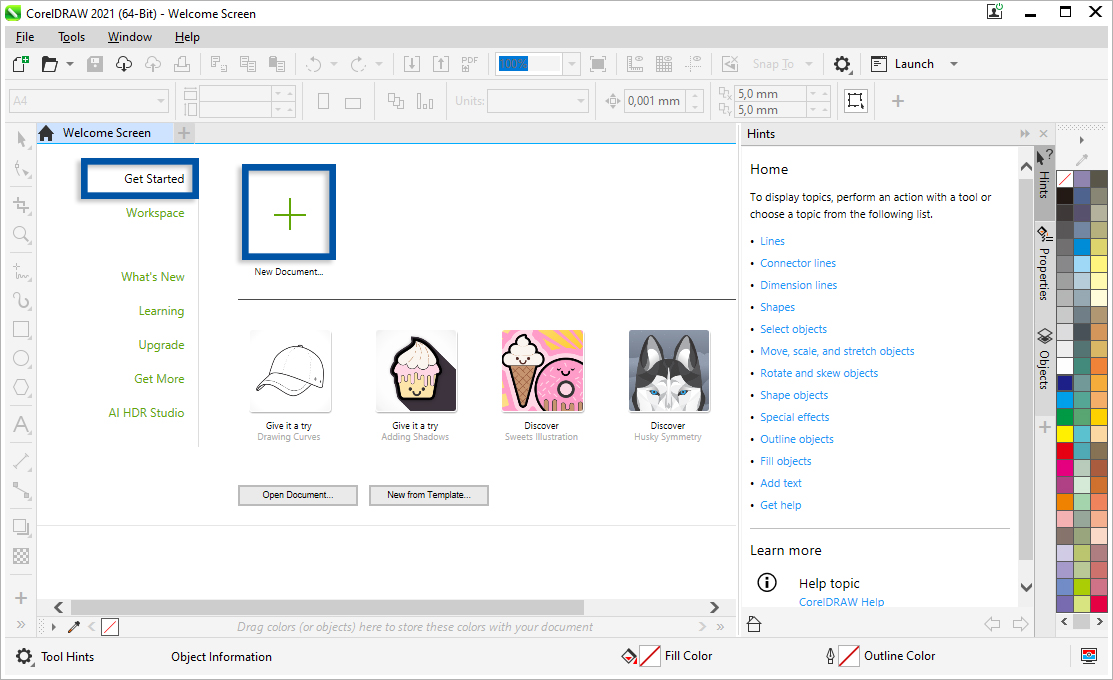 1 Buat dokumen baru CorelDraw