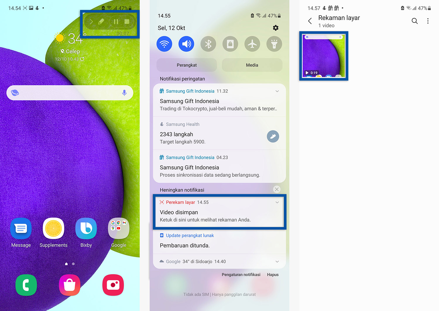 2 Putar rekaman layar Samsung
