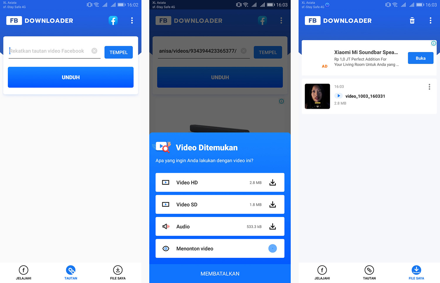 3 Downloader video for Facebook