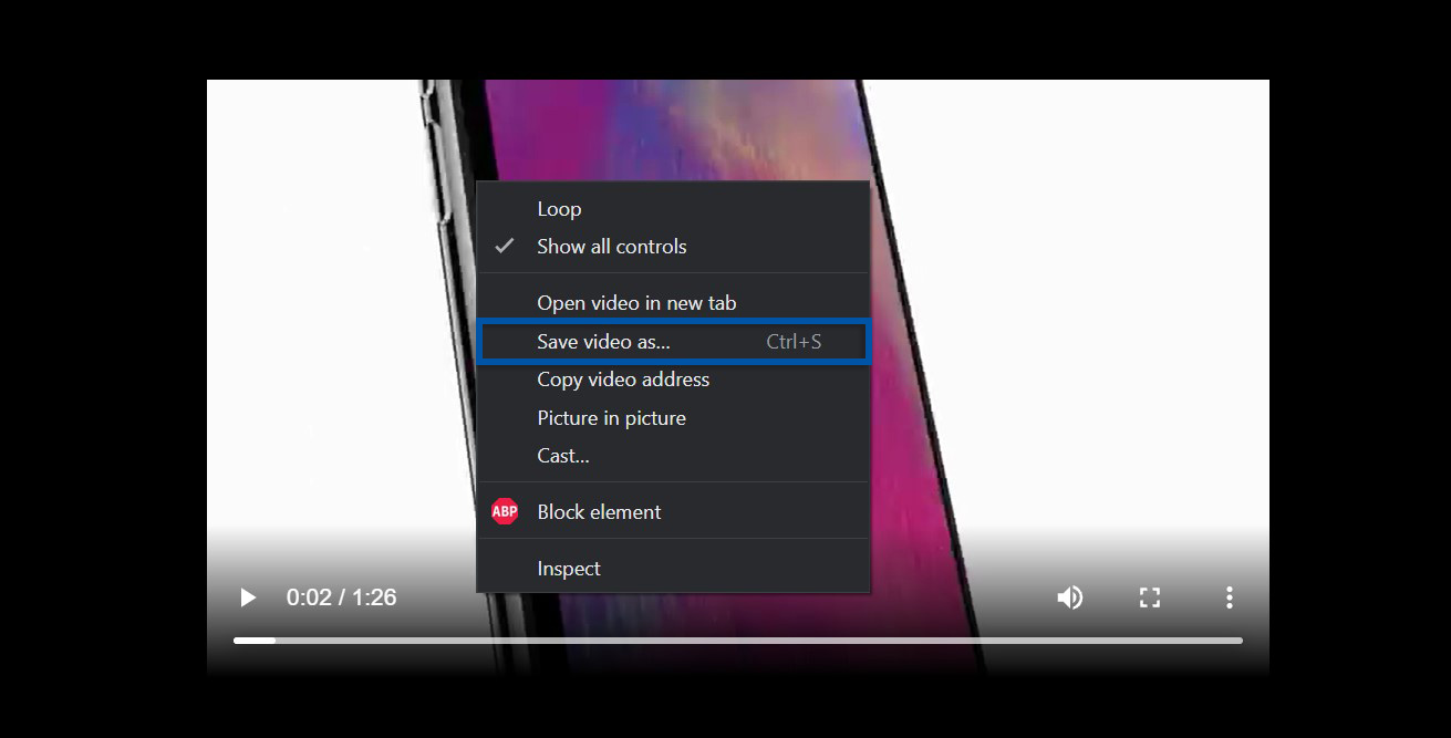 3 Klik kanan untuk menyimpan video