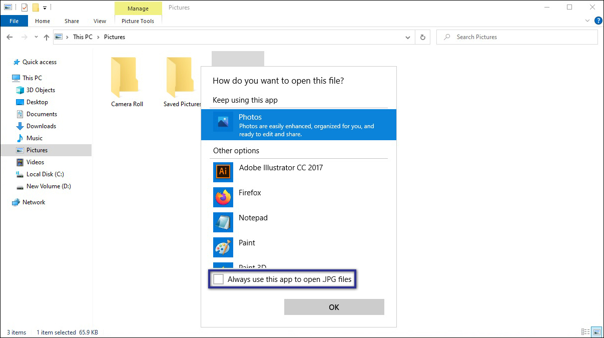 Memilih Program Dengan Open With