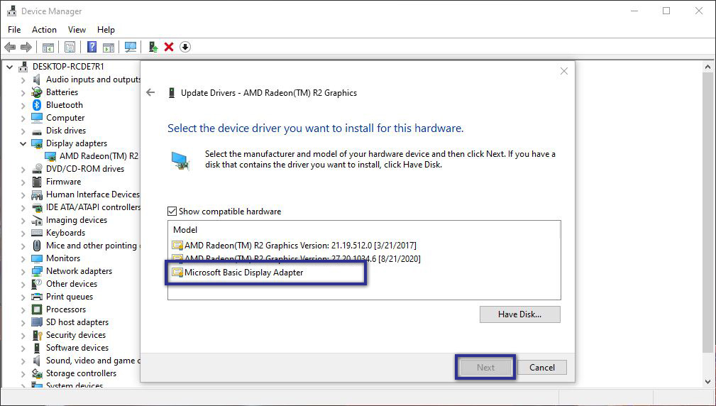 Microsoft Basic Display Adapter