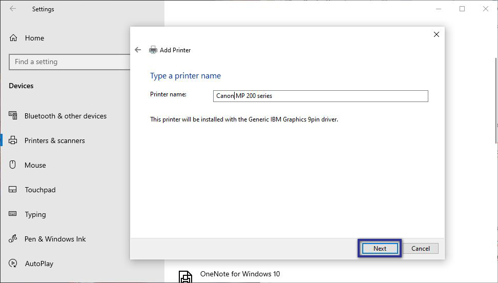 Berikan Nama Printer