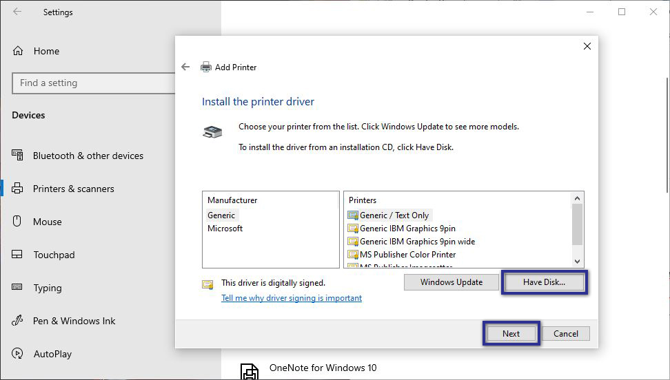 Install Printer Driver