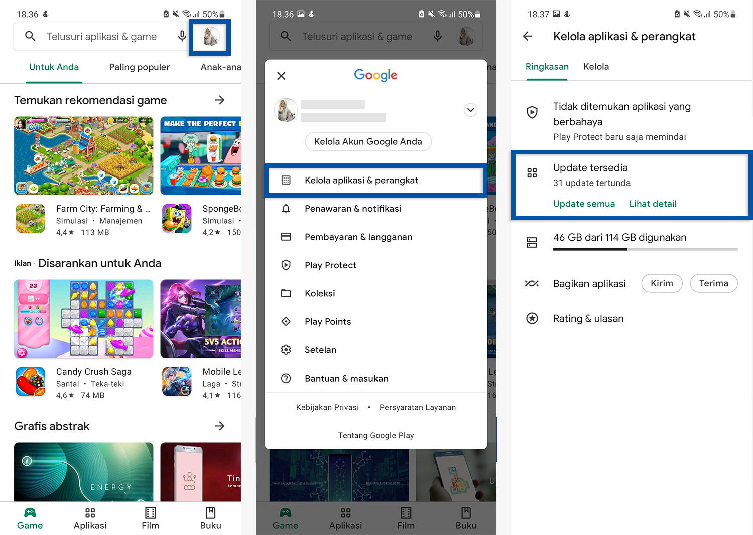 Update aplikasi Samsung
