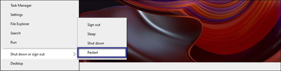 Windows + X Restart Safe Mode