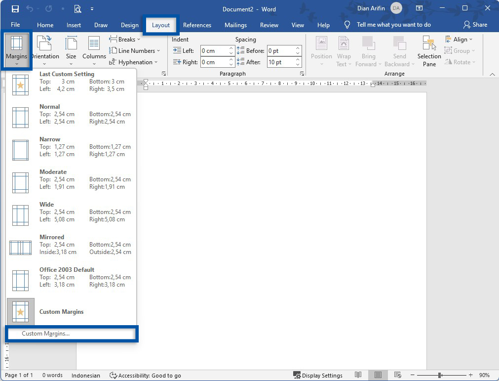 10+ Cara Mengatur Margin Di Microsoft Word, 4333 (semua Versi)