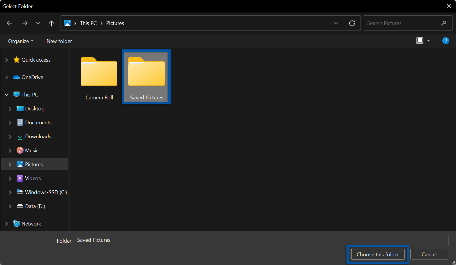 2 Pilih folder album