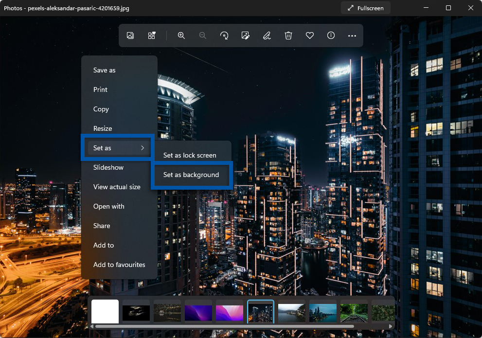 Mengubah Wallpaper dengan Photos