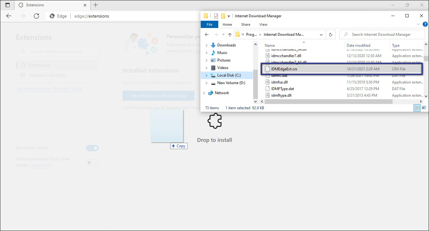 Drag & Drop File IDMEdge