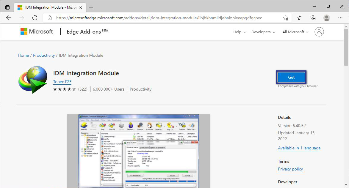 IDM Integration Module Edge Add-ons