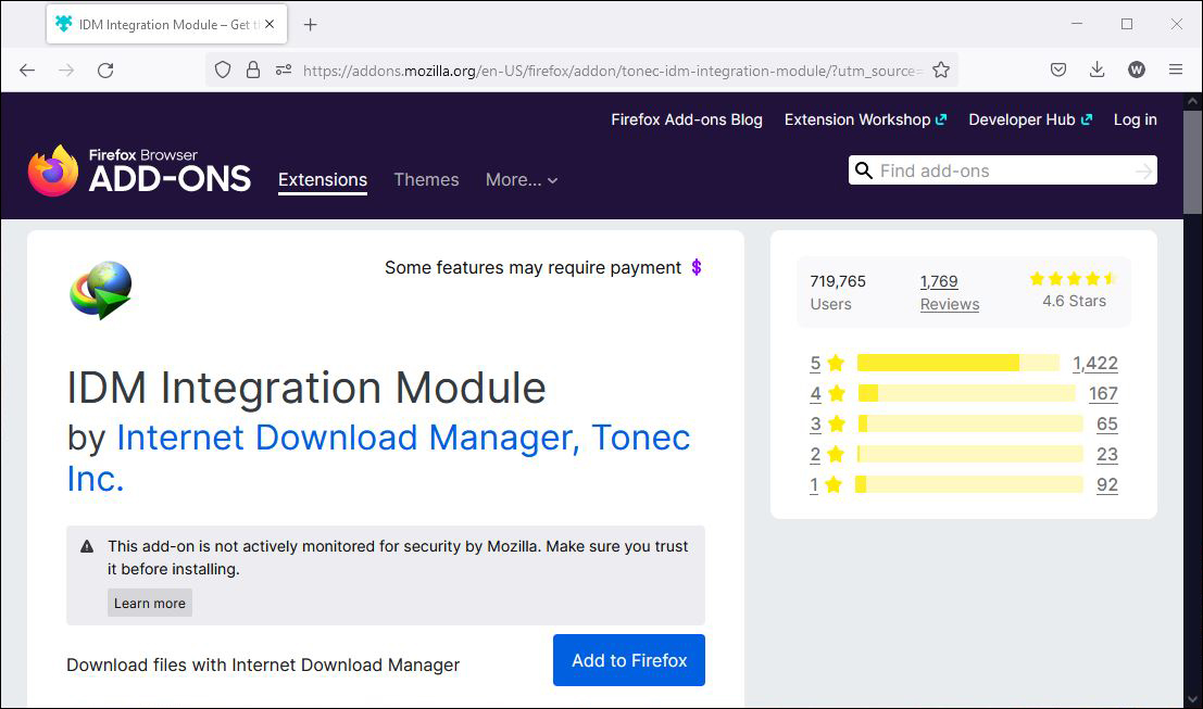 IDM Integration Module Firefox Add-ons