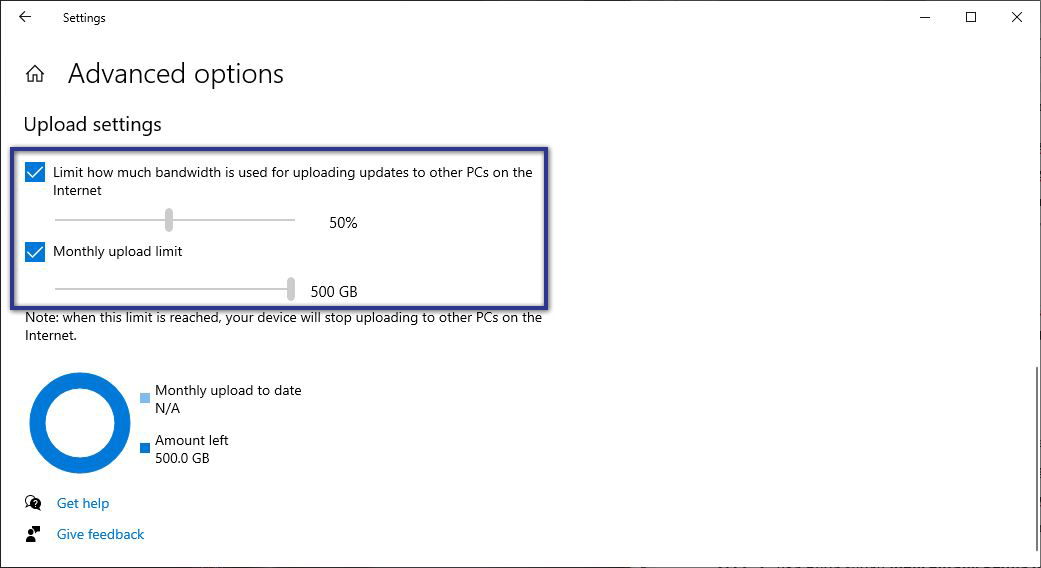 Upload Settings Windows Update
