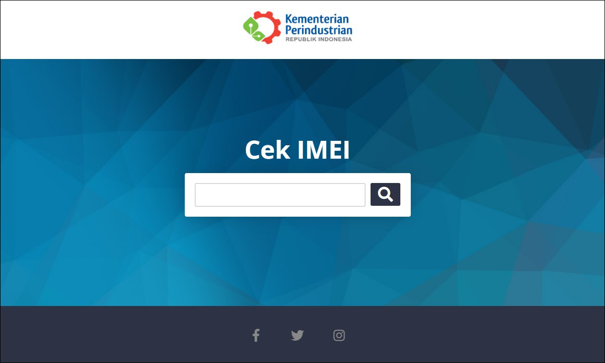 Verifikasi IMEI di situs Kemenperin