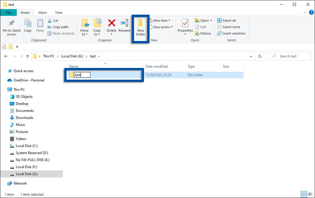 2 Buat folder dan tulis nama folder
