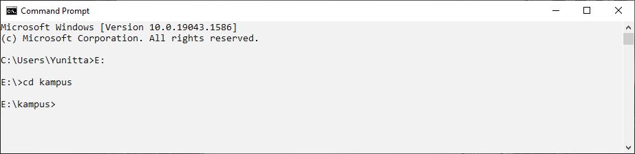 3 Buka folder di CMD