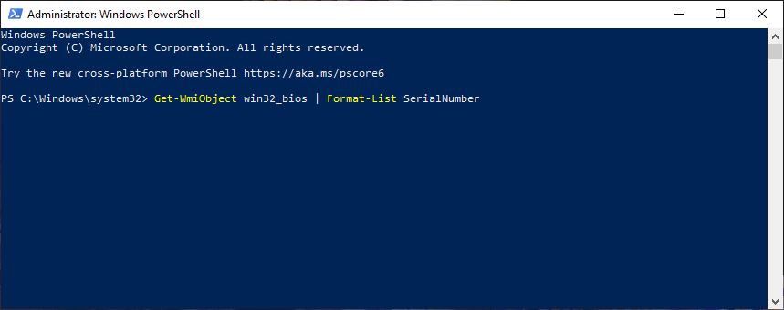 Cek Serial Number PowerShell