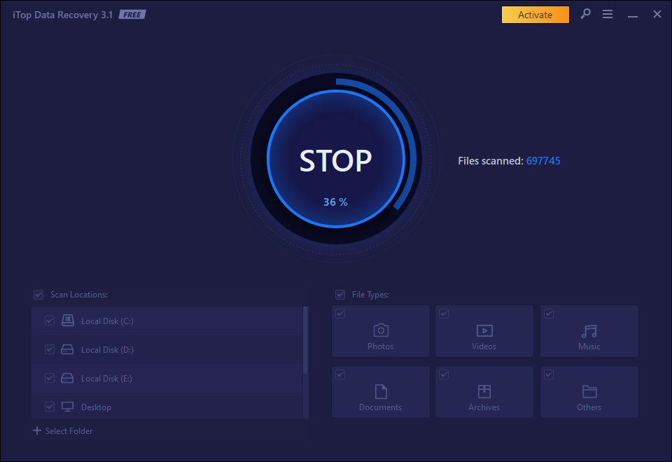Pemindaian Data Perangkat iTop