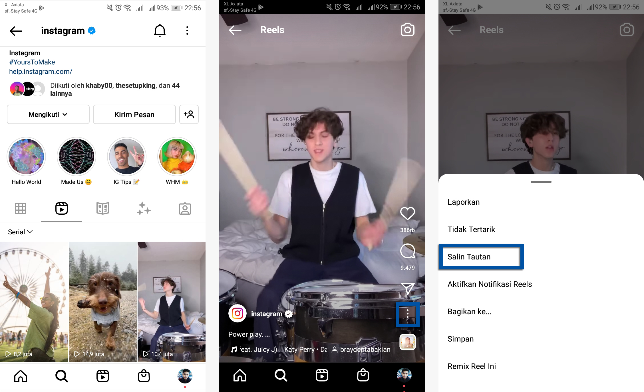 Salin URL IG Reels Instagram