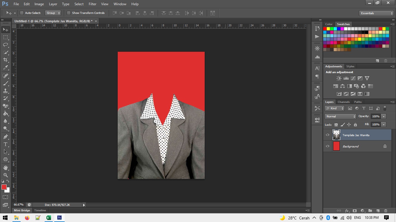 Cara Edit Template Jas Wanita