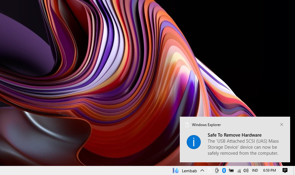 Safe To Remove Hardware