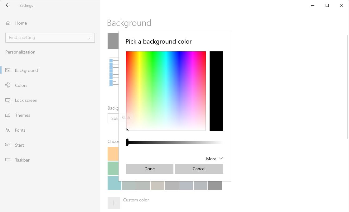 Custom Solid Color Wallpaper Windows 10