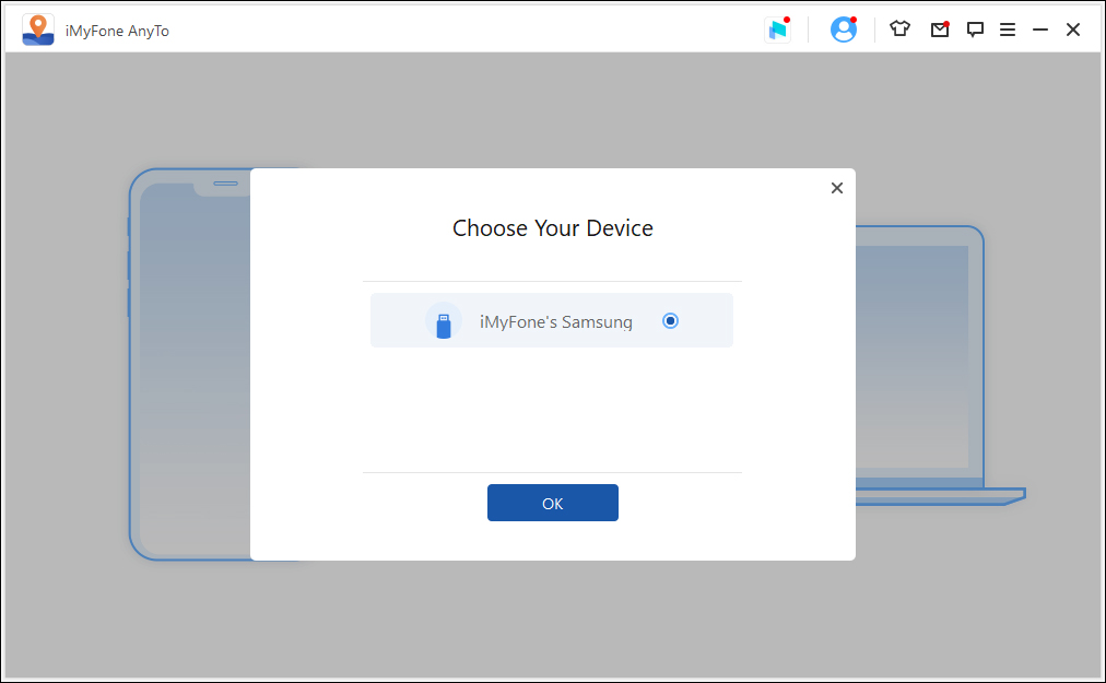 Pilih Device iMyFone