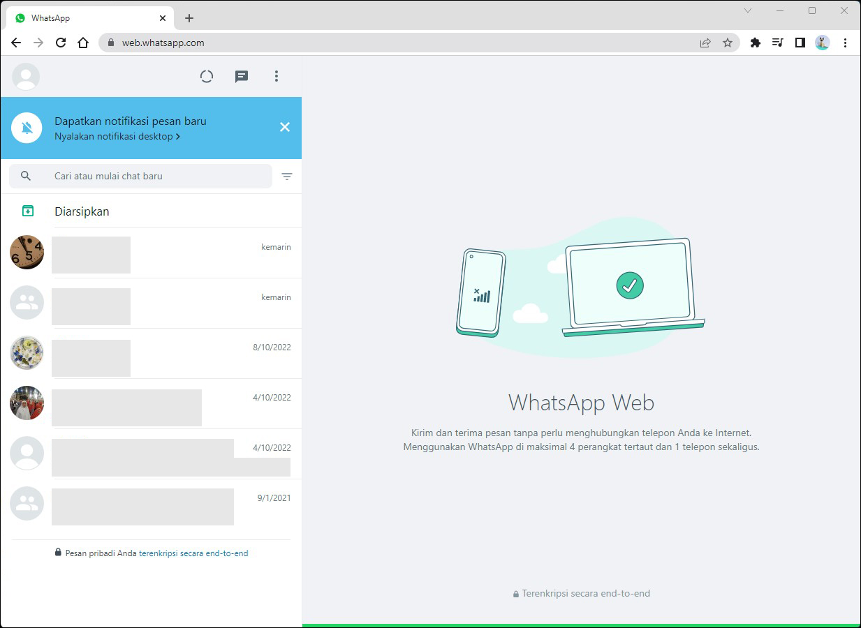 3 Login WhatsApp Web Berhasil
