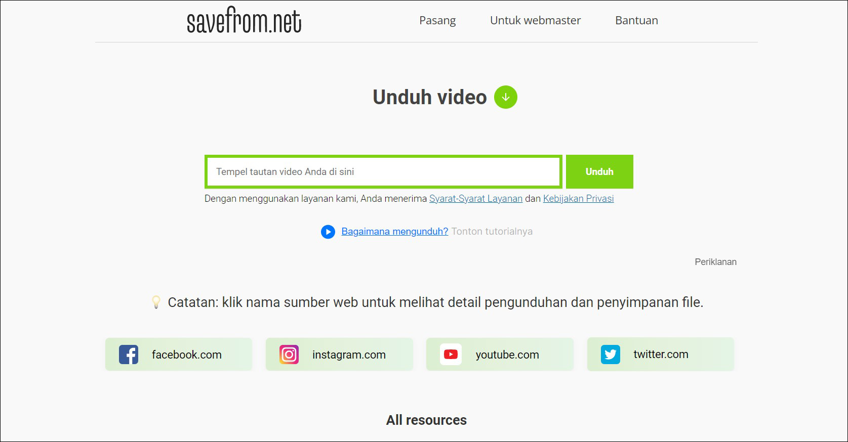 2 Buka situs Savefrom.net