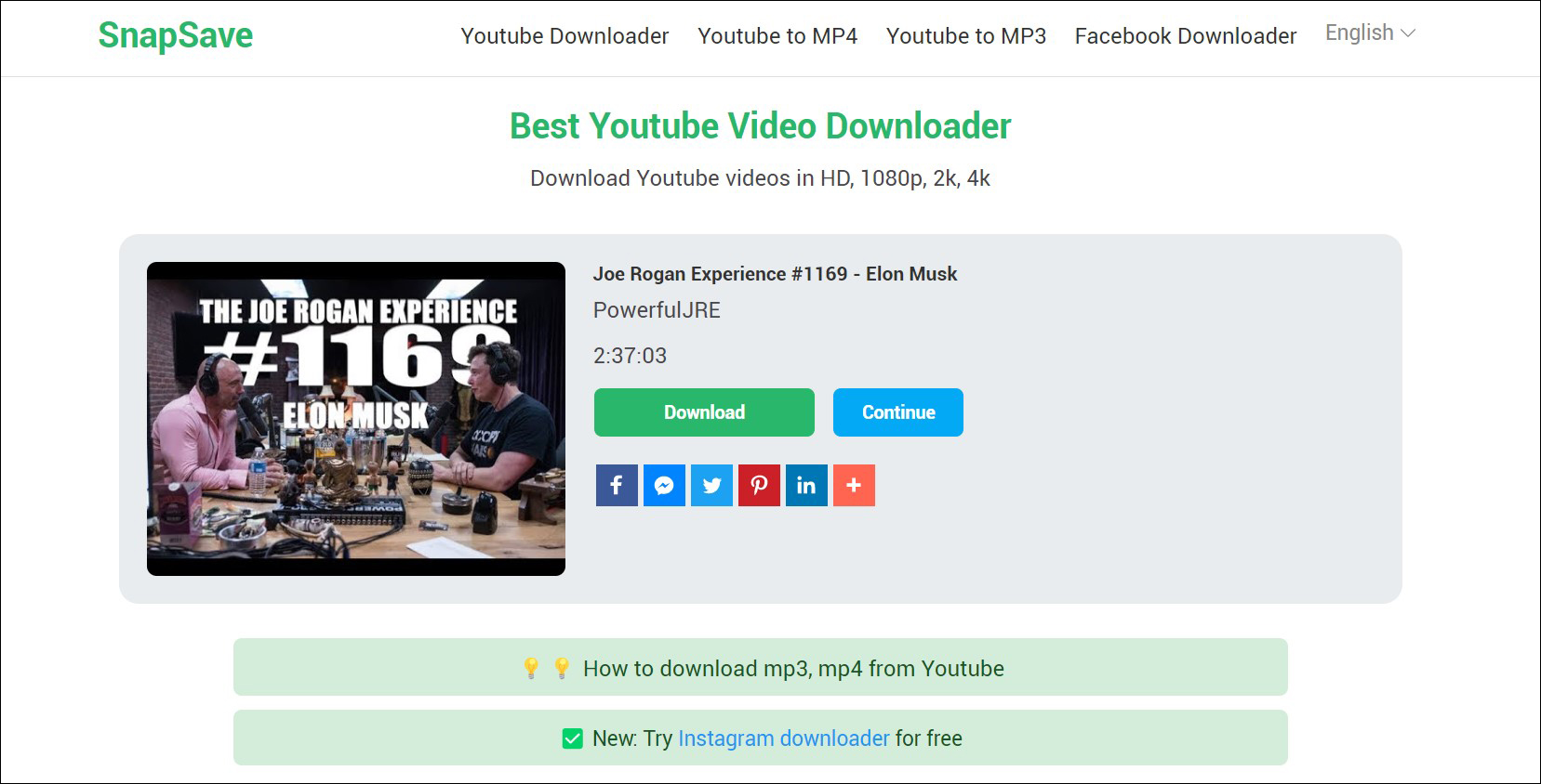 4 Download video YouTube dari SnapSave