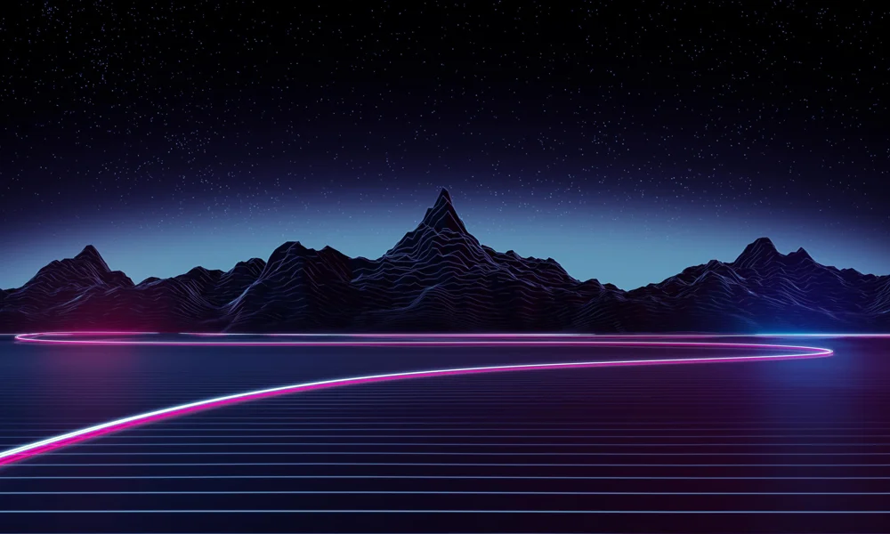 8. Neon Wallpaper HD Mountain Untuk PC