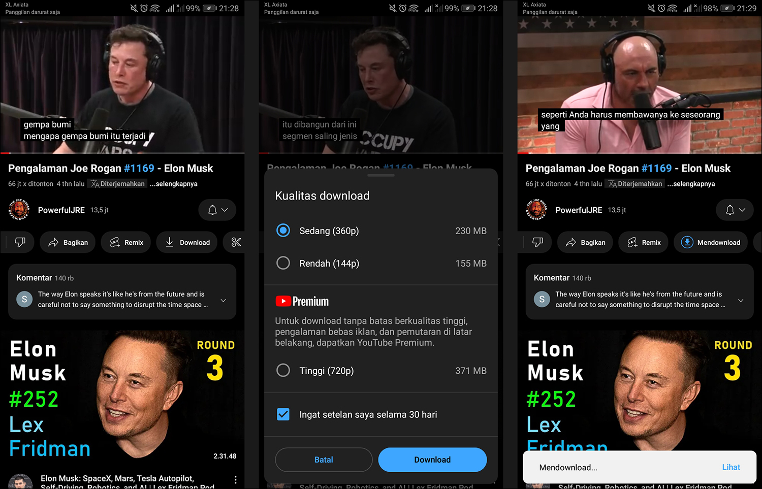 Download video YouTube dari Aplikasi