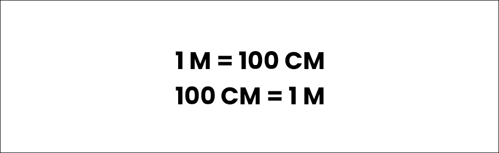 1 M berapa CM
