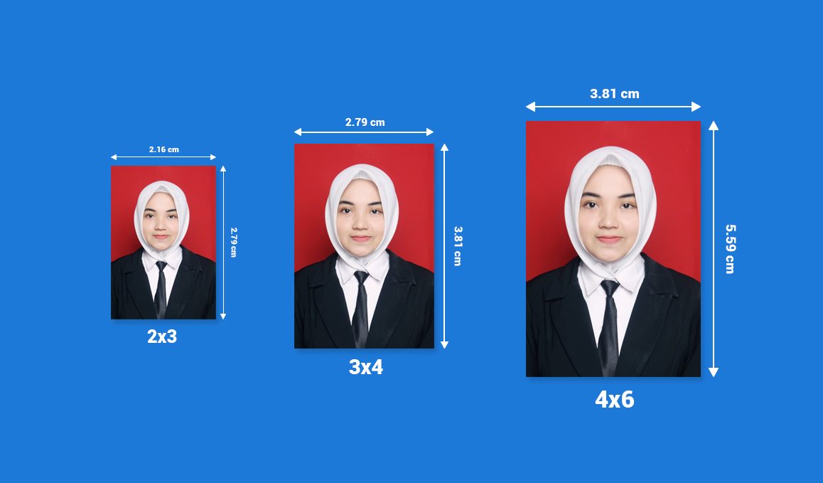 Ukuran Pas Foto 2x3 3x4 4x6 Sesuai Standar Cm Mm Pixel Images 2105